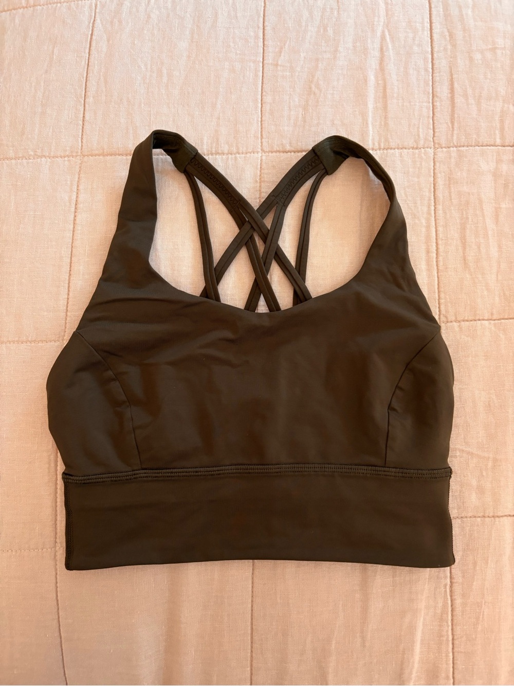 Lululemon Olive Longline Sports Bra - Picture 2 of 4